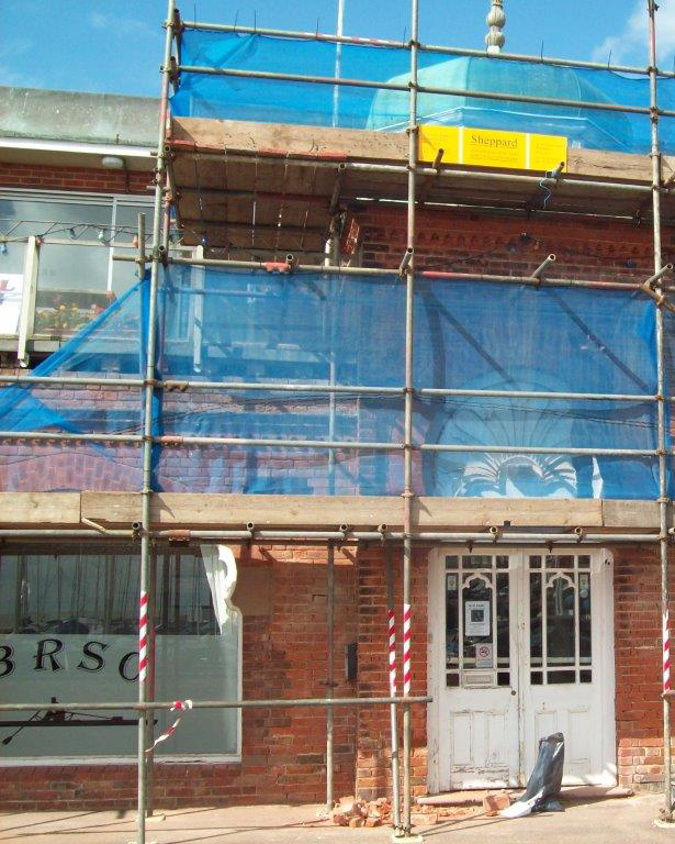 House with scaffolding